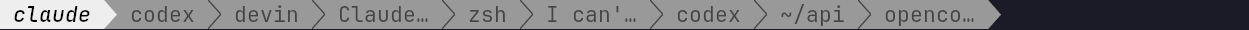 A stock kitty tab strip with nine tabs titled claude, codex, devin, Claude…, zsh, I can'… and so on; none shows a state.